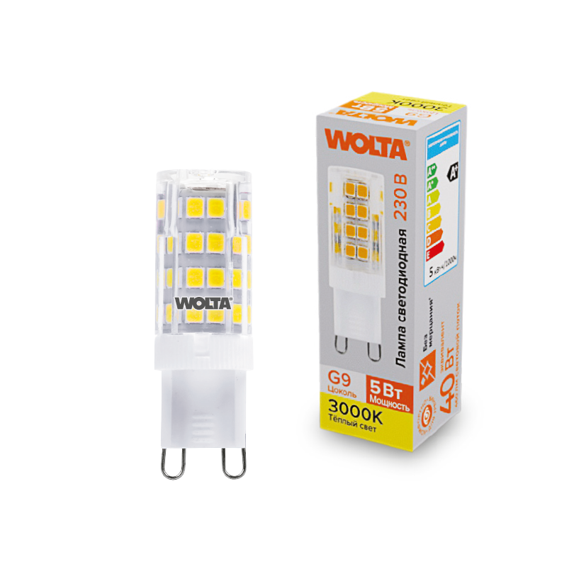 Светодиодная лампа WOLTA WSTD-JCD-5W3KG9-C 5Вт 3000K G9