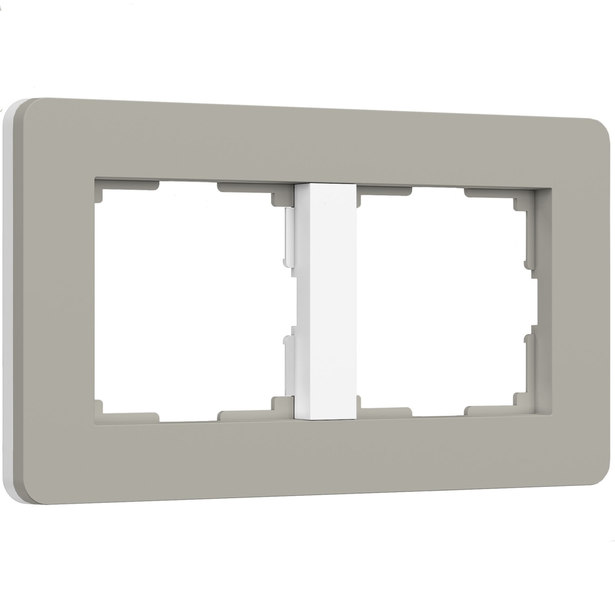 Рамка из поликарбоната на 2 поста Split дымчатый/белый, soft-touch W0023067