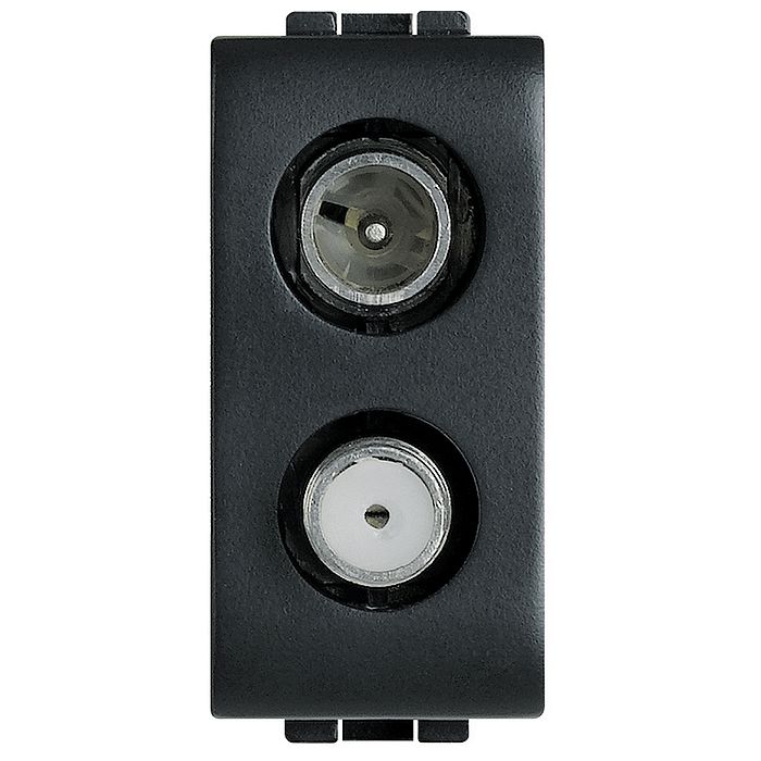 Розетка TV-SAT BTicino LIVING LIGHT, скрытый монтаж, антрацит, L4214D