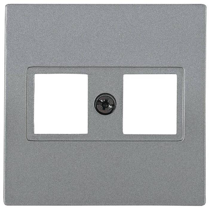 Накладка на розетку компьютерную 2xRJ45 IEK BOLERO, открытый монтаж, антрацит, ENB12-R-K95