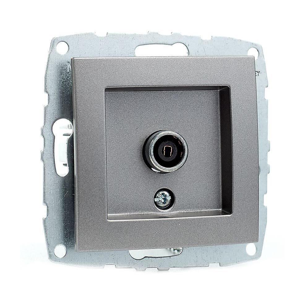 Розетка TV концевая с экраном  механизм Mono Electric Despina/ Larissa антрацит 500-002405-138