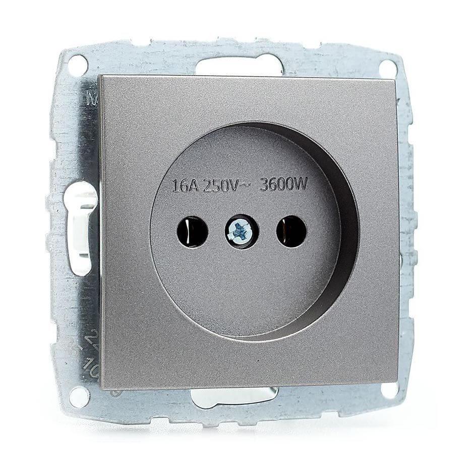 Розетка без заземления механизм Mono Electric Despina/ Larissa антрацит 500-002422-116