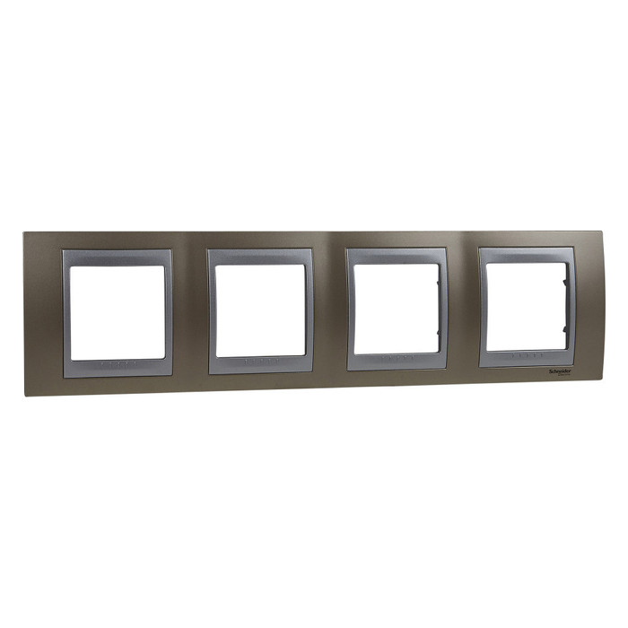 Рамка 4 поста Schneider Electric UNICA TOP, горизонтальная, оникс, MGU66.008.096