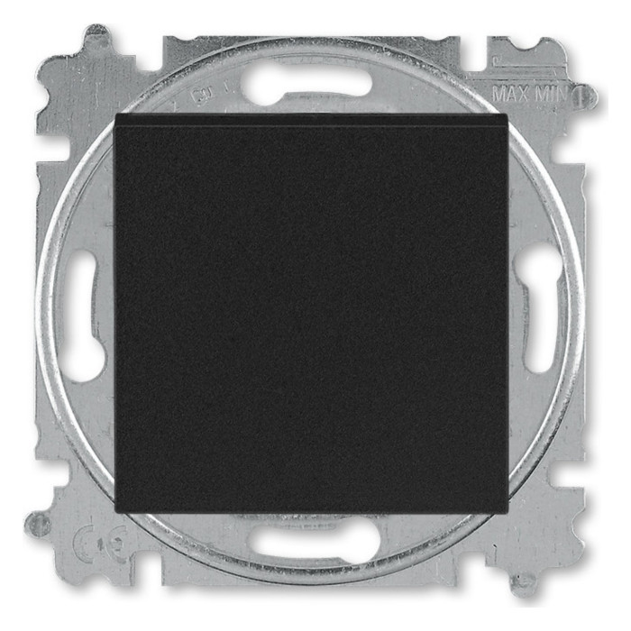 Выключатель одноклавишный двухполюсный ABB LEVIT, антрацит // дымчатый черный, 2CHH590245A6063