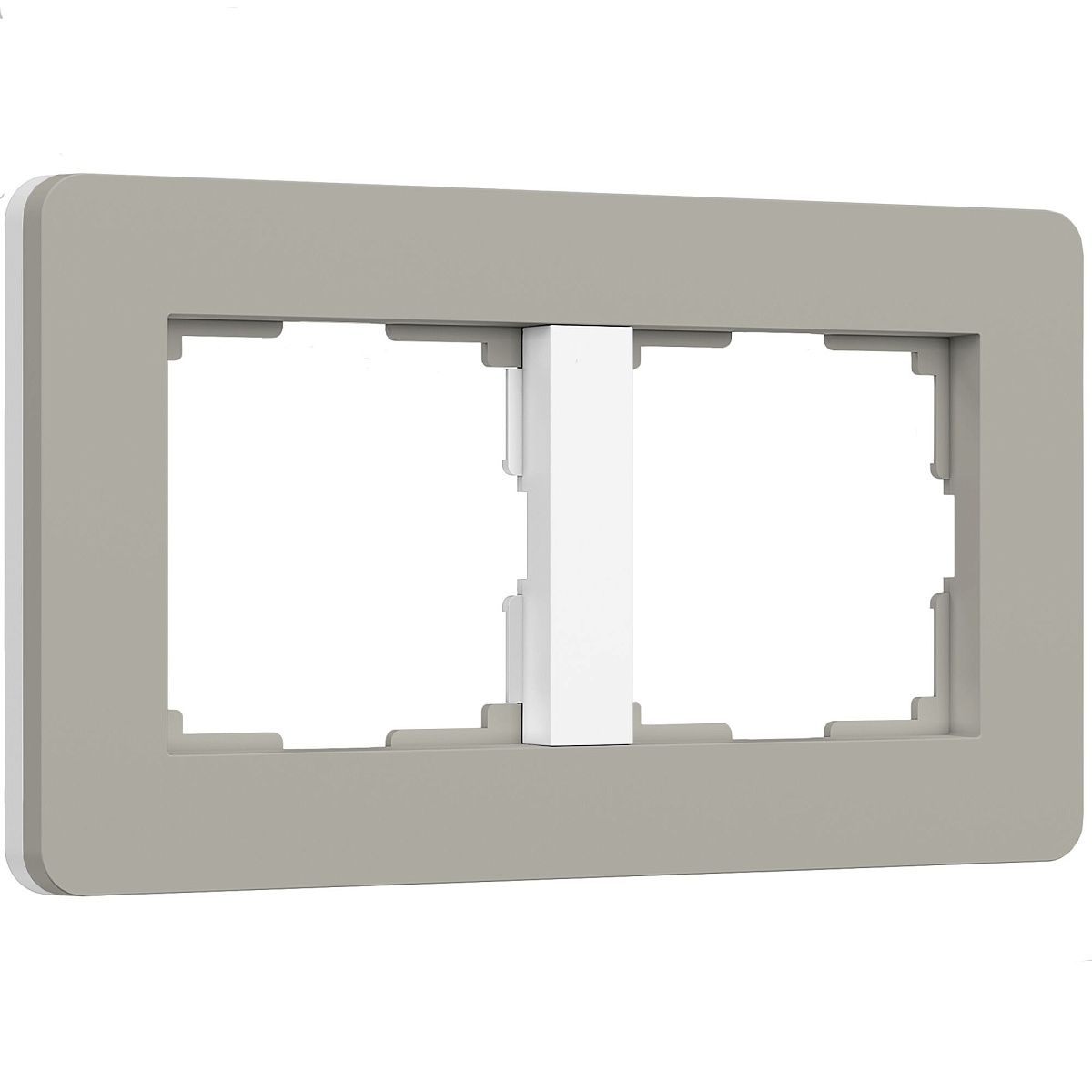 Рамка из поликарбоната на 2 поста Split дымчатый/белый, soft-touch W0023067