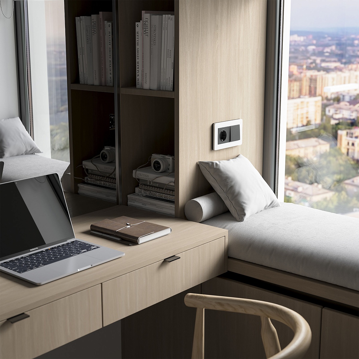 Рамка из поликарбоната на 2 поста Split белый/черный, soft-touch W0023068