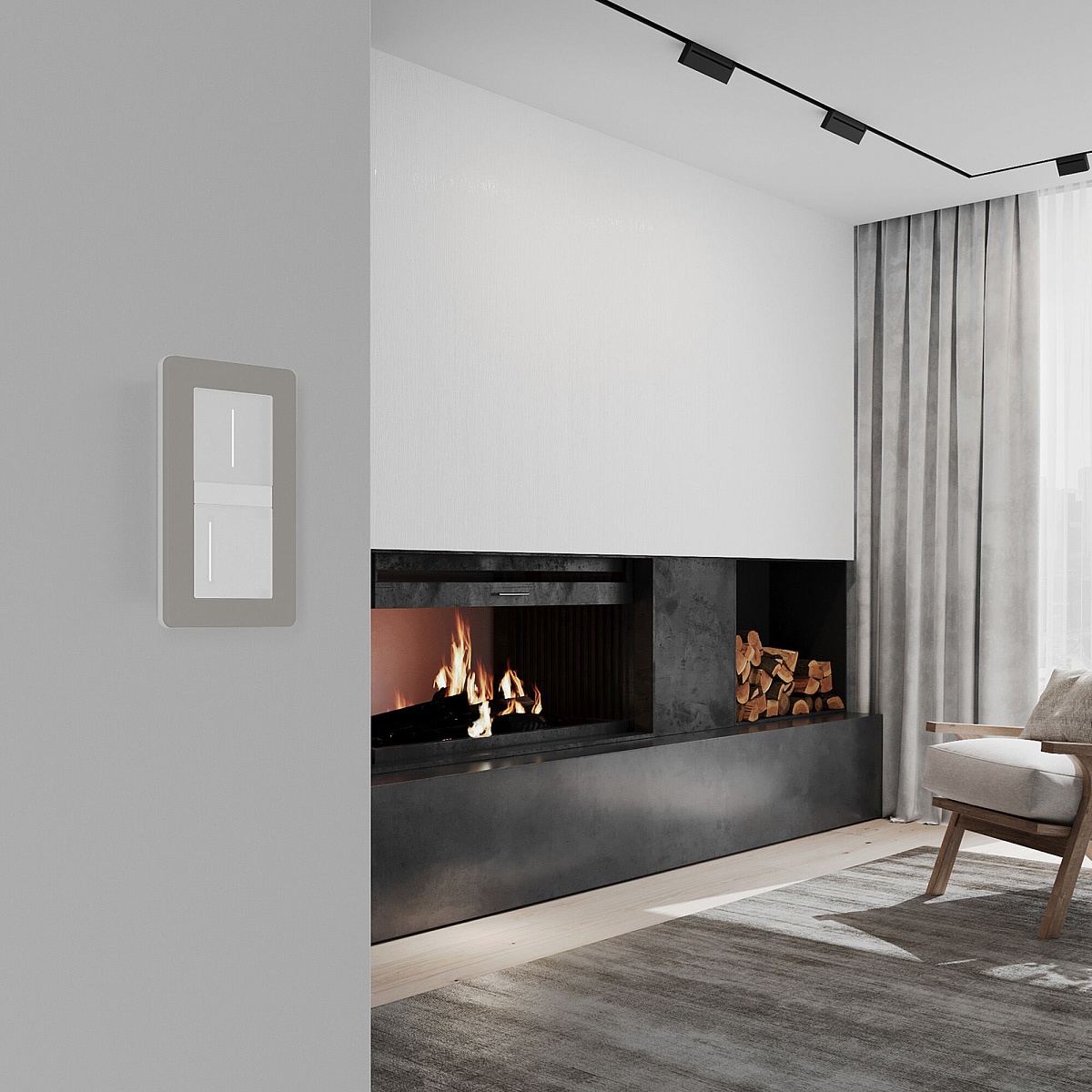 Рамка из поликарбоната на 2 поста Split дымчатый/белый, soft-touch W0023067