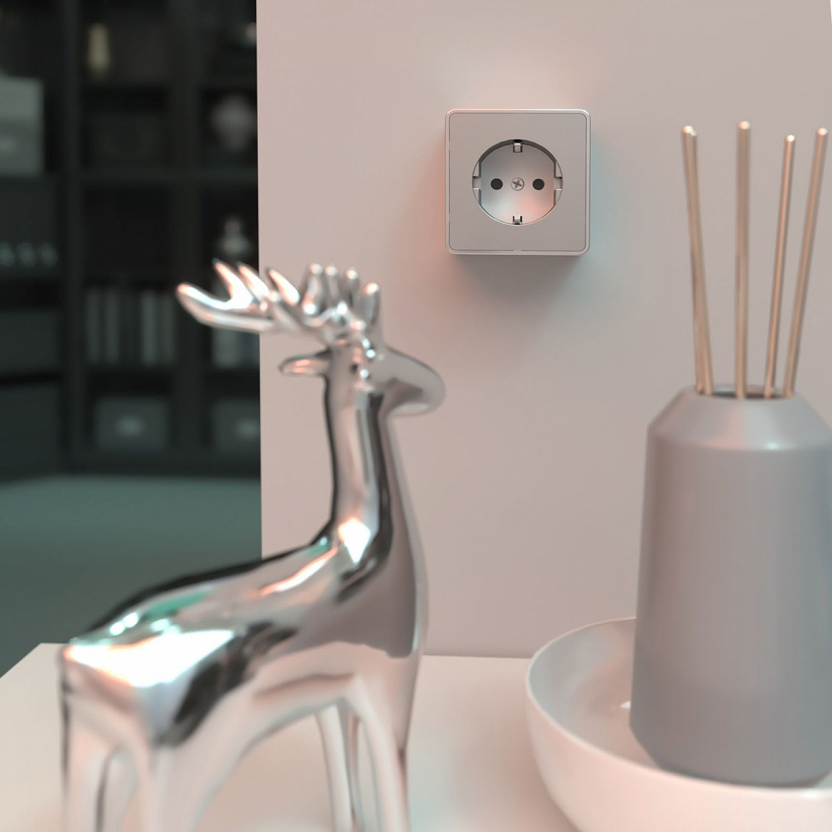 Розетка с заземлением Gallant серебряный W5071006