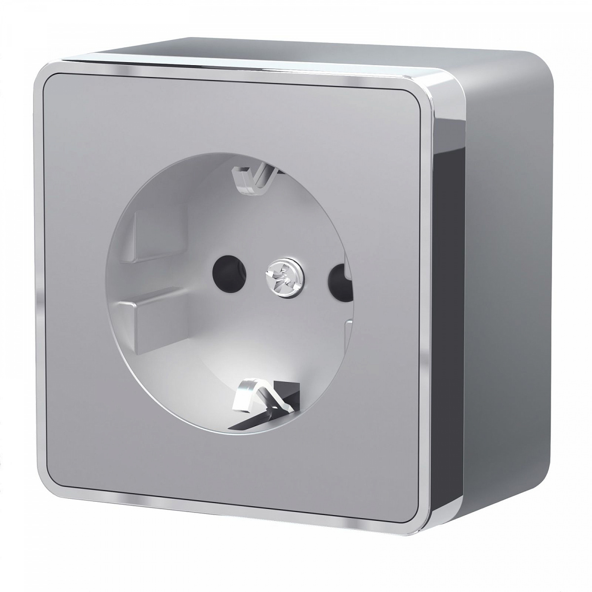 Розетка с заземлением Gallant серебряный W5071006